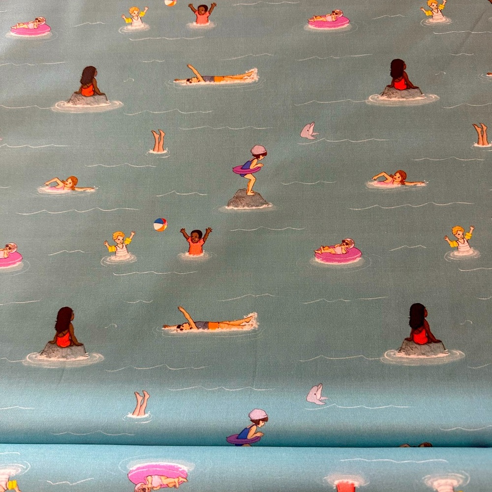 Michael Miller Fabrics~Swimming~Aqua (Blue)~DC11086~BTY